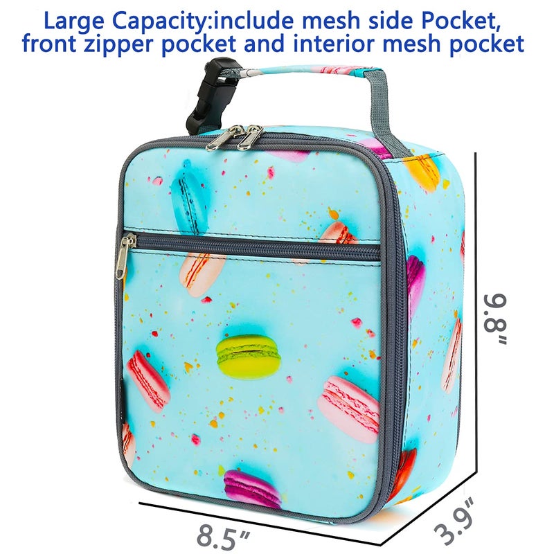 FlowFly Kids Lunch box Insulated Soft Bag Mini Cooler Back to School Thermal Meal Tote Kit for Girls, Boys, Biscuits - Image 3